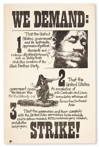 (BLACK PANTHERS.) SEALE, BOBBY. We Demand: That the United States Government End its Systematic Oppression of Political Dissidents. . .